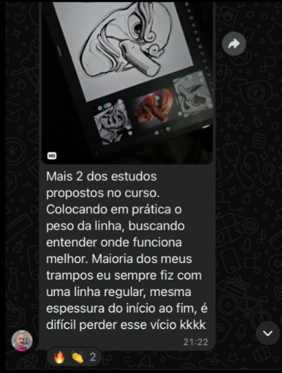 Print 1 da comunidade de alunos no WhatsApp