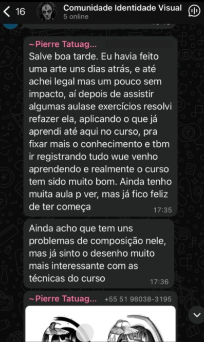 Print 3 da comunidade de alunos no WhatsApp